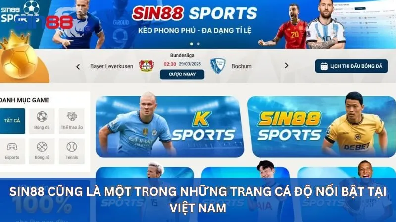 Sin88 cũng là một trong những trang cá độ nổi bật tại Việt Nam